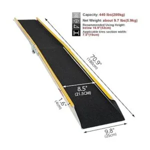 Ruedamann 1 rampa de carga de aluminio plegable de 6 pies_3