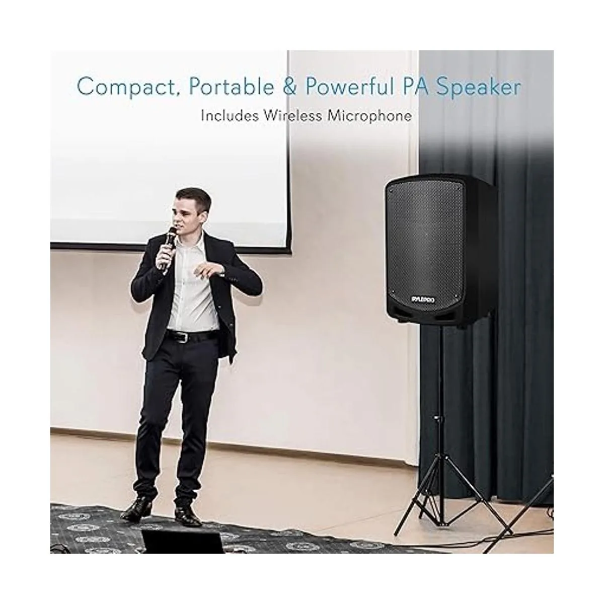 Pyle Altavoz con Bluetooth para karaoke para cargar Negro_5