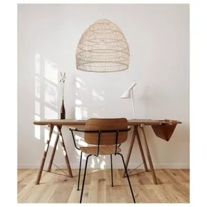 WalmHomie Lámpara colgante tejida de ratán natural de_3