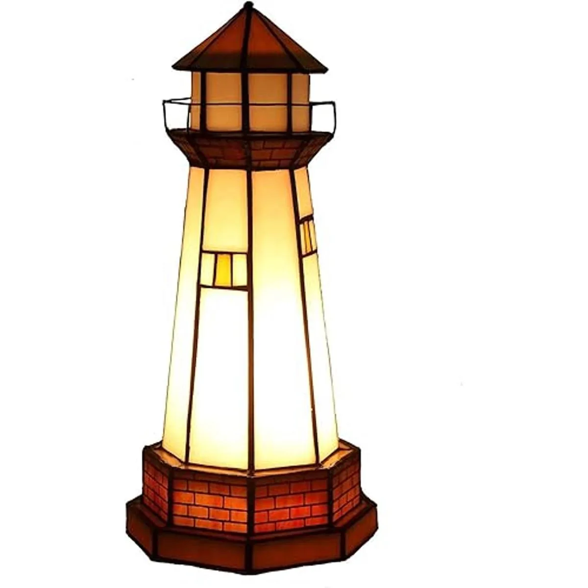 Bieye L10626 Lighthouse Tiffany Lámpara de mesa con_1