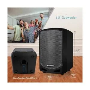 Pyle Altavoz con Bluetooth para karaoke para cargar Negro_3