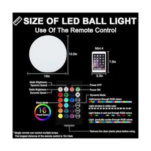 Lámpara de bola LED brillante de 14 pulgadas con control_2