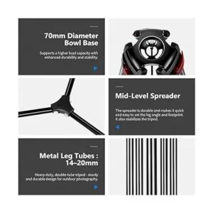 NEEWER Trípode de video de 79 pulgadas78.7 in soporte de_3