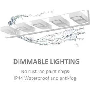 Ralbay Luminarias de baño cromadas regulables 5 luces LED_7