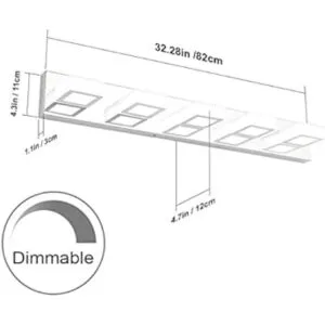 Ralbay Luminarias de baño cromadas regulables 5 luces LED_2