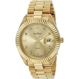 Peugeot 14K oro plateado DIAMOND reloj de vestir de lujo_1