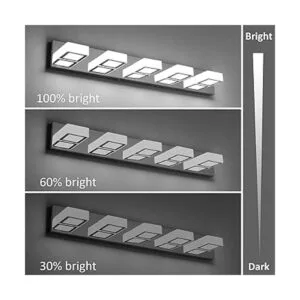 Ralbay Luminarias de baño cromadas regulables 5 luces LED_4