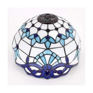 WERFACTORY Tiffany Lámpara de mesa azul marino barroco_5