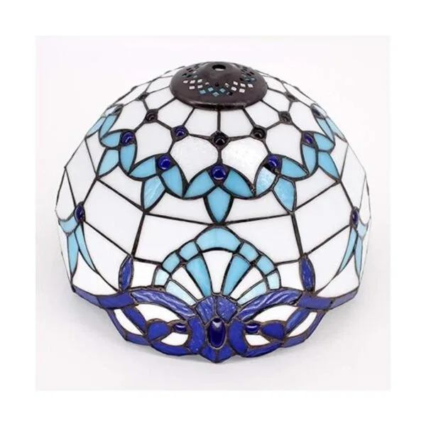 WERFACTORY Tiffany Lámpara de mesa azul marino barroco_5