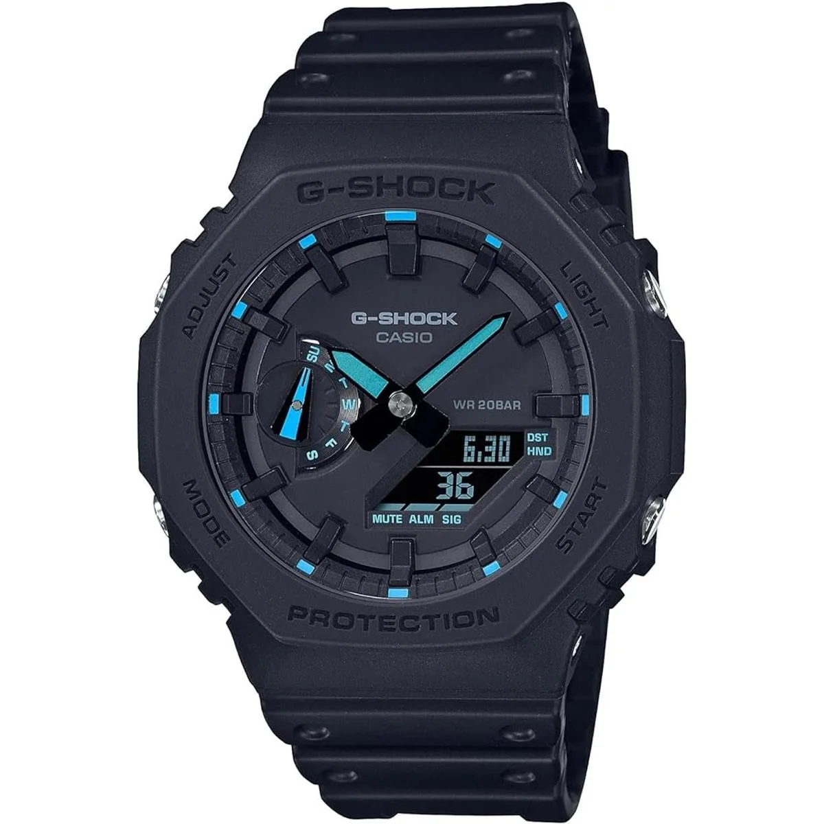 GShock GA21001A2 Reloj de neón con acento azul_1