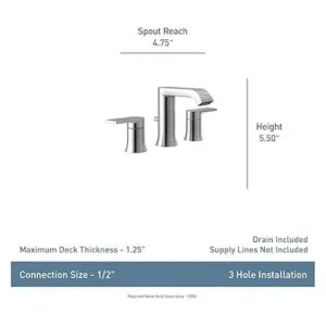 Moen T6708BL Genta Grifo de dos mandos para baño moderno._4