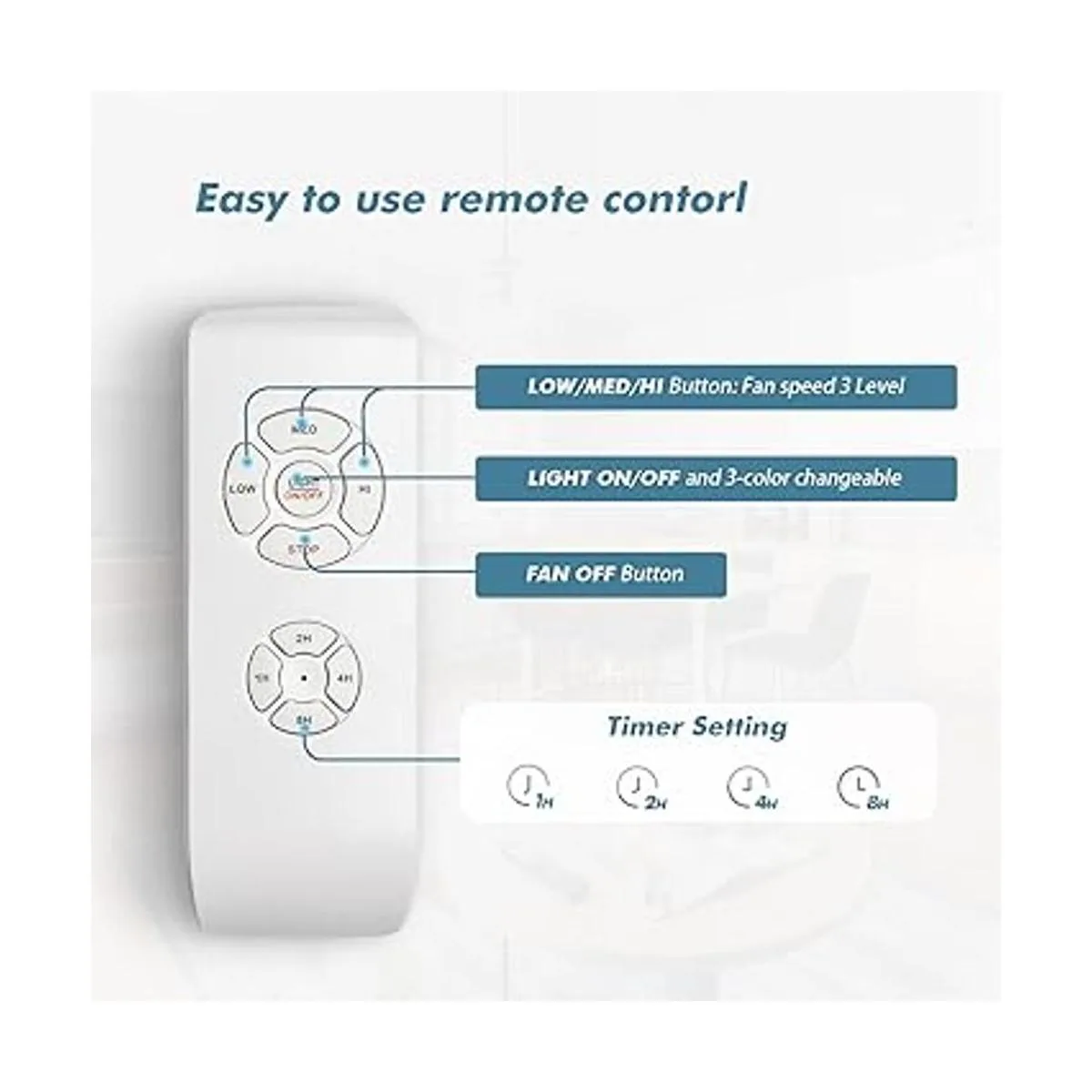 warmiplanet Ventilador de techo con control remoto de_3