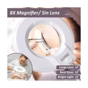 Veemagni Lupa 8X con luz y soporte lámpara de pie con_2