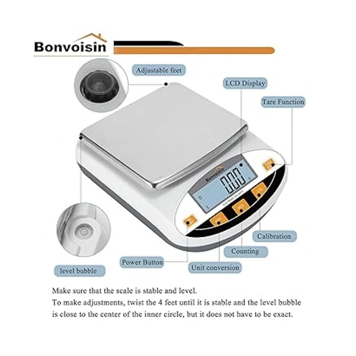 Bonvoisin Báscula de laboratorio 1000 gx0.0.04 oz_3