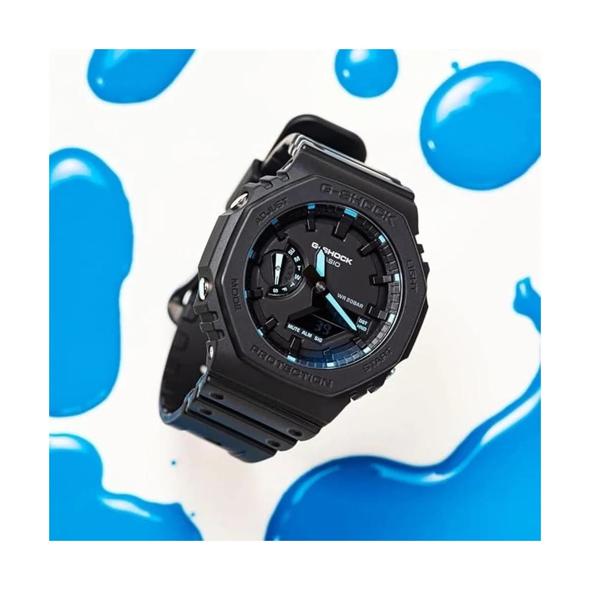 GShock GA21001A2 Reloj de neón con acento azul_3