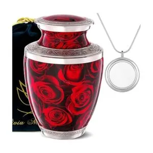 Urna de cremación de rosas carmesí para cenizas humanas_6