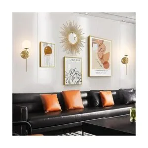 BYOLIIMA Juego de 2 apliques de pared dorados con_6