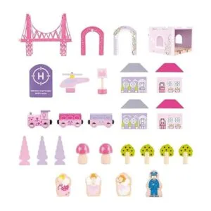 Bigjigs Rail juego de trenes de hadas de madera 75 piezas_2
