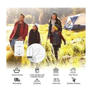 Calentador de agua portátil de propano sin depósito 6 L_3