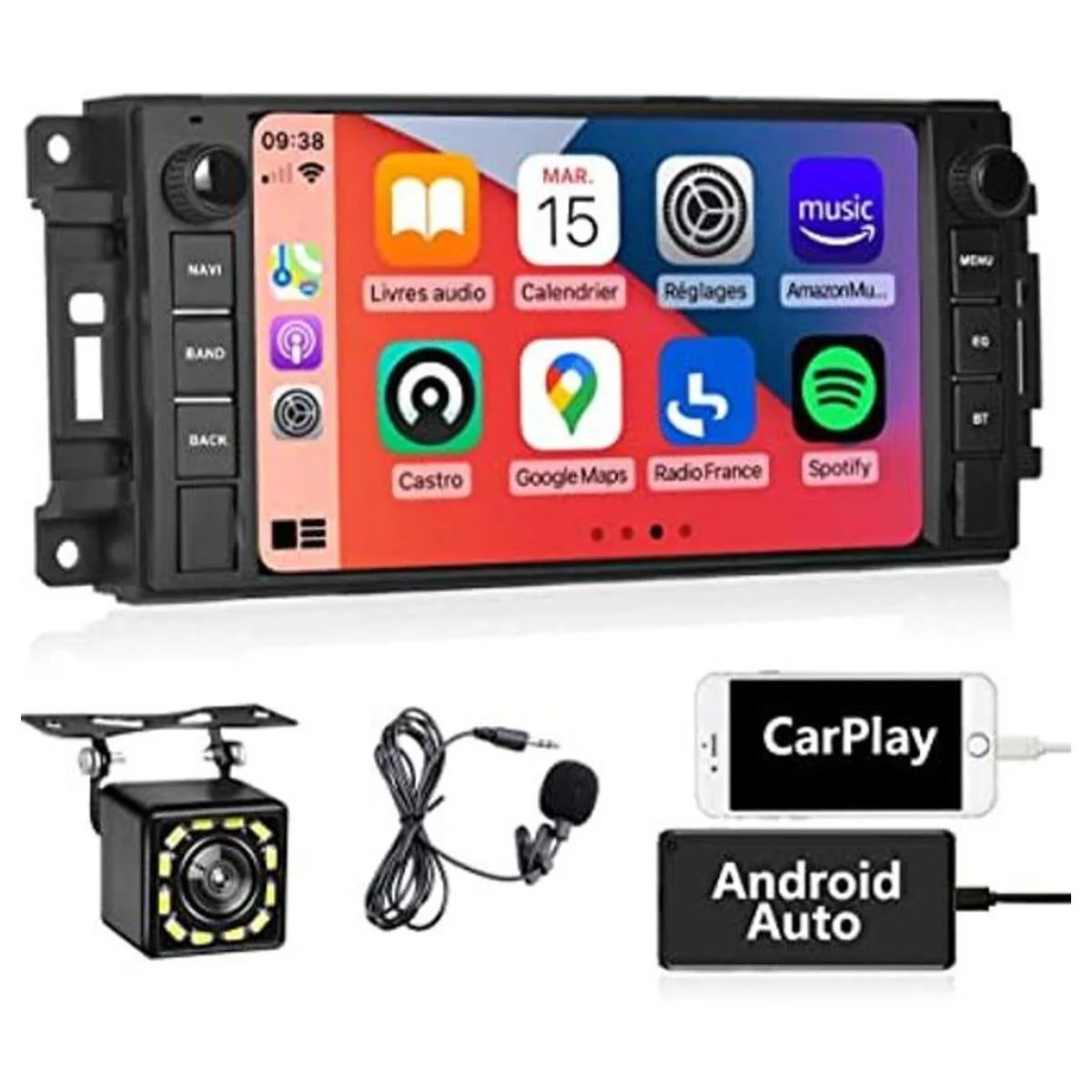 Estéreo de coche para Jeep Wrangler Dodge Chevrolet RAM_1