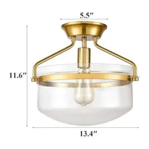 Moderno de mediados de siglo oro claro luces de techo_5