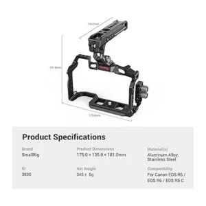 SmallRig Kit de mano para Canon EOS R5R6R5 C 3830_5