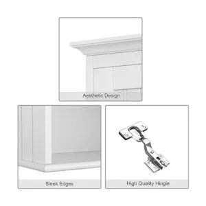 Treocho Wood Wall Cabinet Bathroom Medicine Cabinet_6