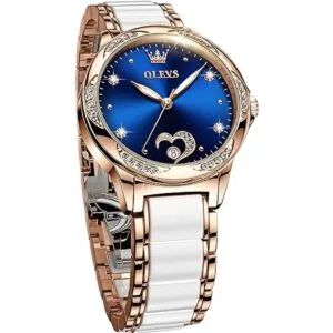 OLEVS Relojes automáticos para mujer con diamantes de oro_1