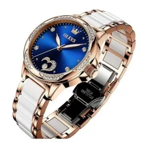 OLEVS Relojes automáticos para mujer con diamantes de oro_2