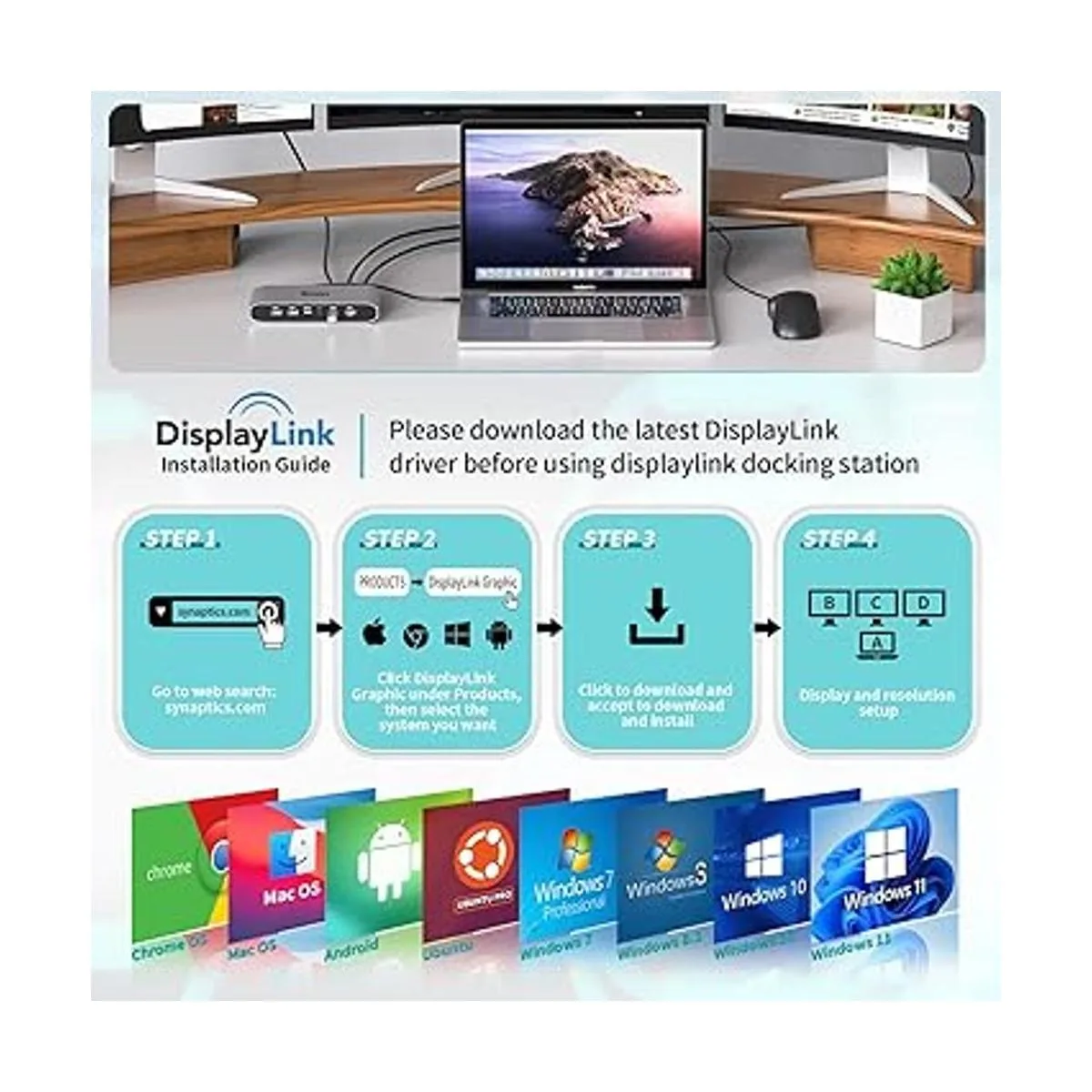 Displaylink Estación de acoplamiento para laptop MacBook_5