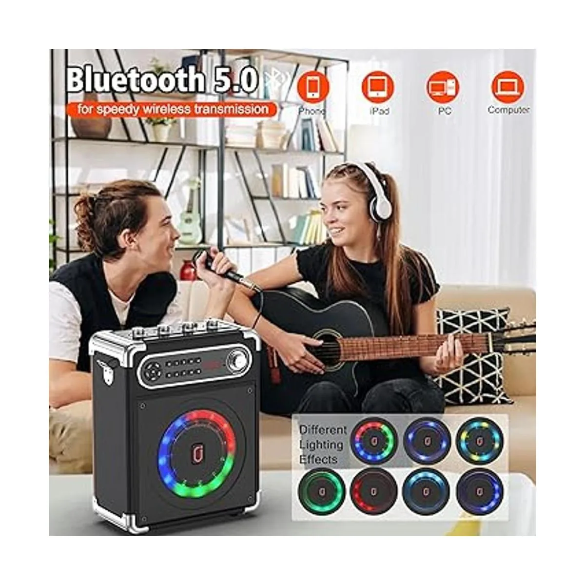 JAUYXIAN Altavoz Bluetooth con dos micrófonos_6