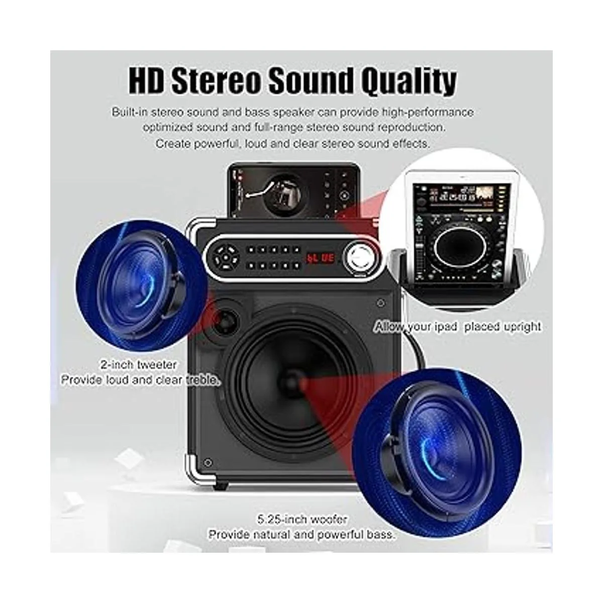 JAUYXIAN Altavoz Bluetooth con dos micrófonos_2