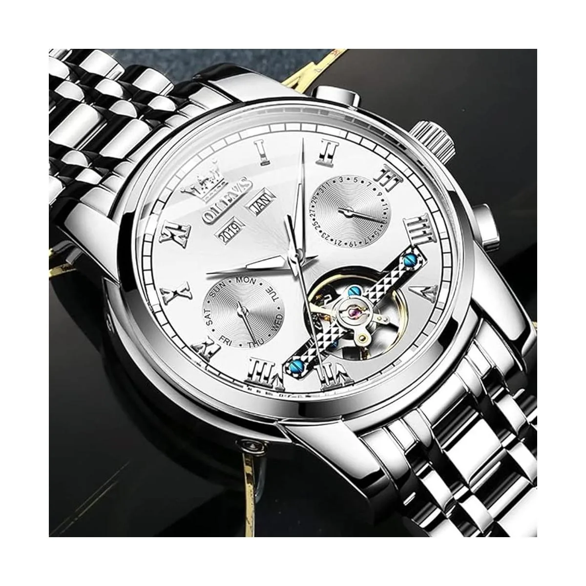 OLEVS Relojes automáticos de cuerda automática para_3