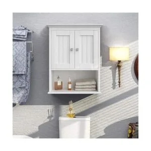 Treocho Wood Wall Cabinet Bathroom Medicine Cabinet_2