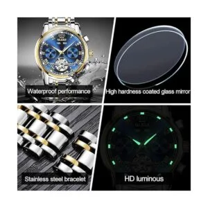 OLEVS Relojes automáticos mecánicos Tourbillon de acero_5