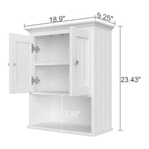 Treocho Wood Wall Cabinet Bathroom Medicine Cabinet_3