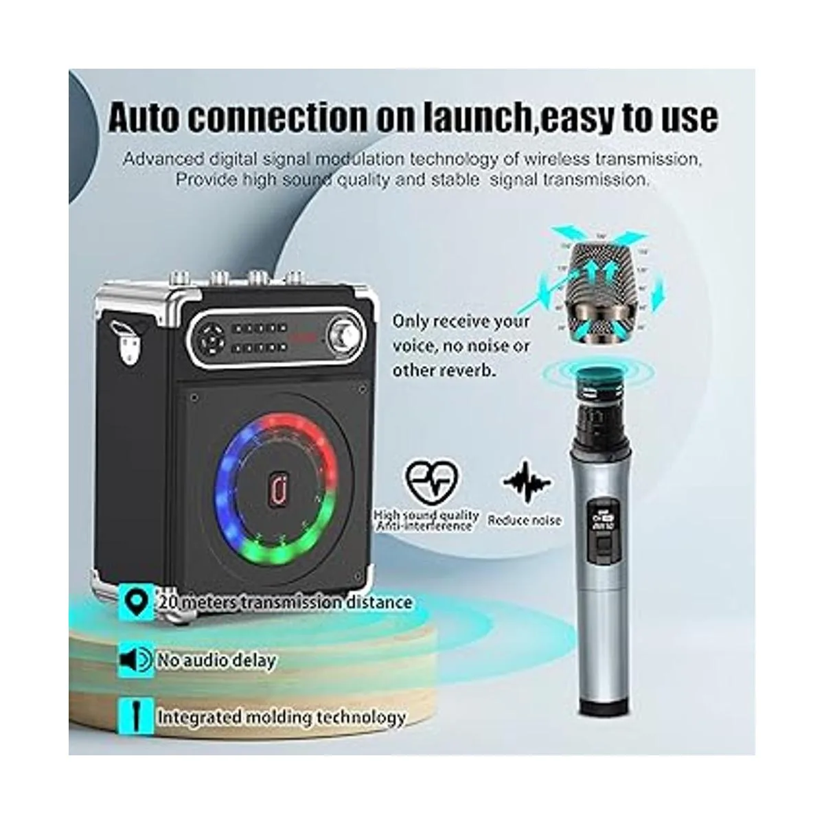 JAUYXIAN Altavoz Bluetooth con dos micrófonos_3