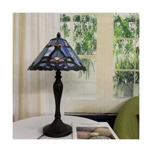 Bieye L10683 Lámpara de mesa de cristal tiffany barroco_3