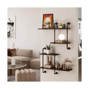 Estante de tubería industrial montado en la pared_5