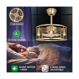 Ventiladores de techo enjaulados con luces de control_4