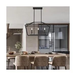 XILICON Lámparas de comedor sobre mesa 3 luces negras de_4