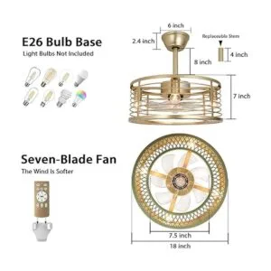 Ventiladores de techo enjaulados con luces de control_2