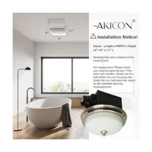 Akicon Ventilador de baño redondo ultra silencioso de 110_5