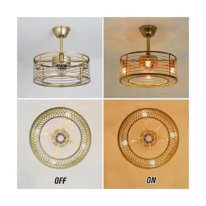 Ventiladores de techo enjaulados con luces de control_5