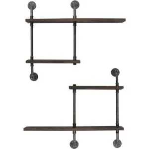 Estante de tubería industrial montado en la pared_1