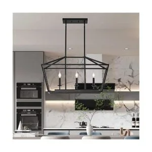 XILICON Lámparas de comedor sobre mesa 3 luces negras de_2