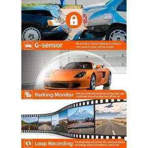 WOLFBOX G850 Cámara de espejo 4K para salpicadero cámara_4