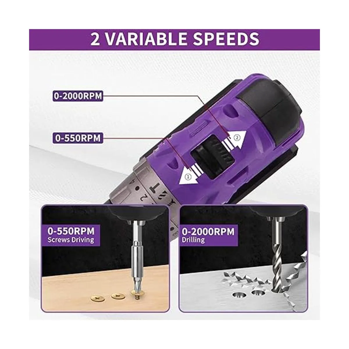 BURGARDEN Juego de taladro inalámbrico sin escobillas_5