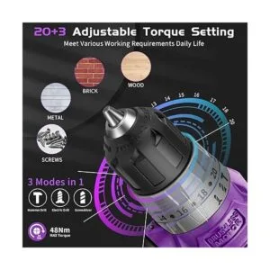 BURGARDEN Juego de taladro inalámbrico sin escobillas_3