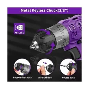 BURGARDEN Juego de taladro inalámbrico sin escobillas_4